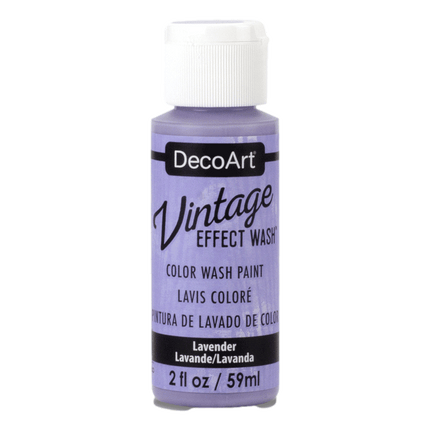 Decoart Vintage Effect Colour Wash Paint sold by RQC Supply Canada located in Woodstock, Ontario shown in lavender colour