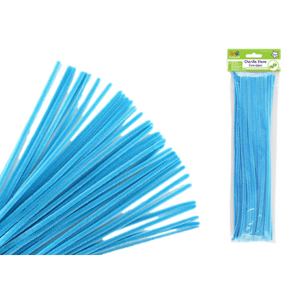 Chenille Stems aka Pipe Cleaners sold by RQC Supply Canada located in Woodstock, Ontario shown in Light Blue colour