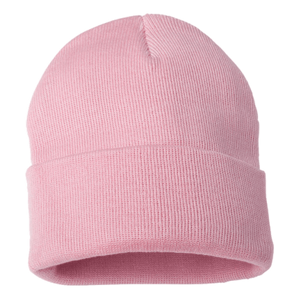 Sportsman 12" Acrylic Knit Beanie Hats sold by RQC Supply Canada located in Woodstock, Ontario shown in Light Pink