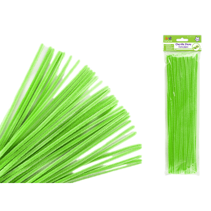Chenille Stems aka Pipe Cleaners sold by RQC Supply Canada located in Woodstock, Ontario shown in Lime Green Colour