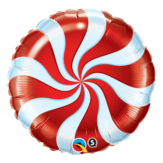 Lollipop Red Swirl Foil Christmas Balloons sold by RQC Supply Canada located in Woodstock, Ontario