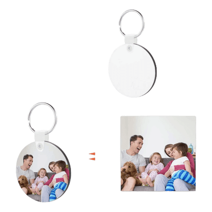 Single Sided Sublimation MDF Circle Keychains sold by RQC Supply Canada