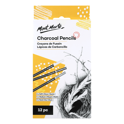 Charcoal Pencils made by Mont Marte sold by RQC Supply a craft store located in Woodstock, Ontario