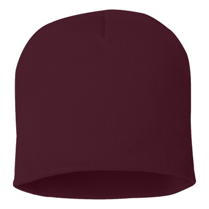 Sportsman 8" Acrylic Knit Beanie Hats sold by RQC Supply Canada located in Woodstock, Ontario shown in Maroon colour hat