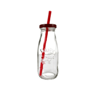 Milk Glass Jar Red