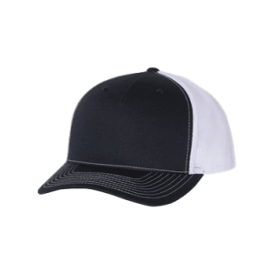 Navy and White 5 Panel Richardson Trucker Hat sold by RQC Supply Canada