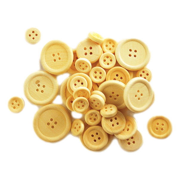 Buttons sold at RQC Supply Canada located in Woodstock, Ontario shown in natural