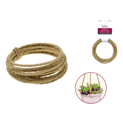 Natural Wired Linen Cord sold by RQC Supply Canada