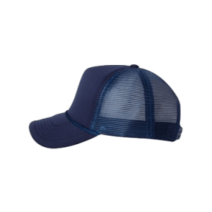 Navy Blue Foam Trucker Caps, aka foam mesh back trucker hats sold by RQC Supply Canada