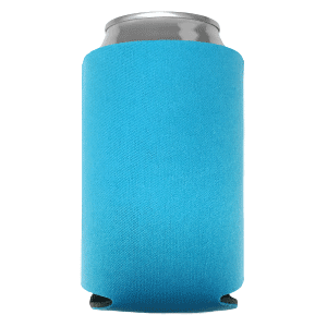 Neon Blue Foam Can Coolers, beer can holders sold by RQC Supply Canada