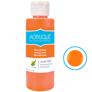 Neon Orange Acrylic Paint 4oz sold by RQC Supply Canada