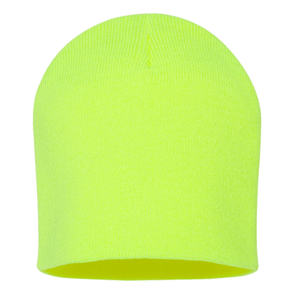 Sportsman 8" Acrylic Knit Beanie Hats sold by RQC Supply Canada located in Woodstock, Ontario shown in neon yellow colour hat