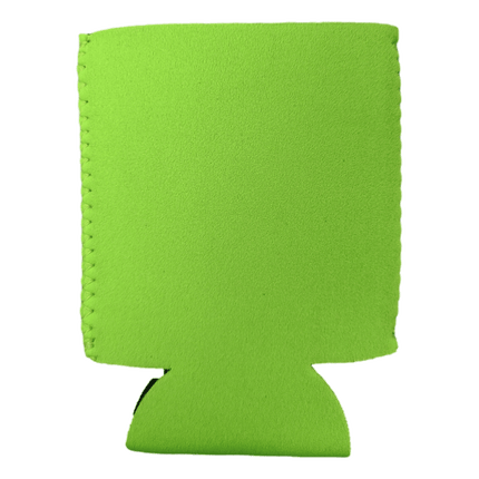 Neoprene Can Coolers. Lime Green colour shown, sold by RQC Supply Canada.