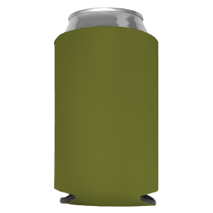 Olive Green Foam Can Coolers, beer can holders sold by RQC Supply Canada