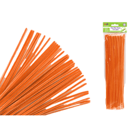 Chenille Stems aka Pipe Cleaners sold by RQC Supply Canada located in Woodstock, Ontario shown in Orange Colour