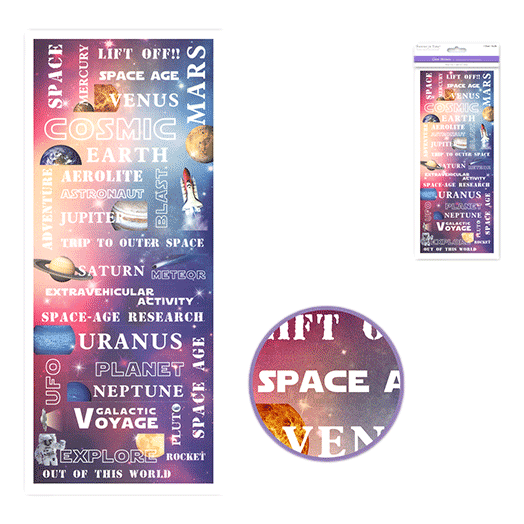 outer Space Scrapbooking Stickers sold by RQC Supply Canada located in Woodstock, Ontario