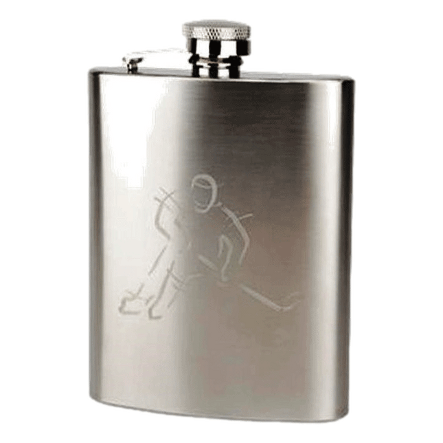 Hockey Stainless Steel Flask sold by RQC Supply located in Woodstock, Ontario Canada