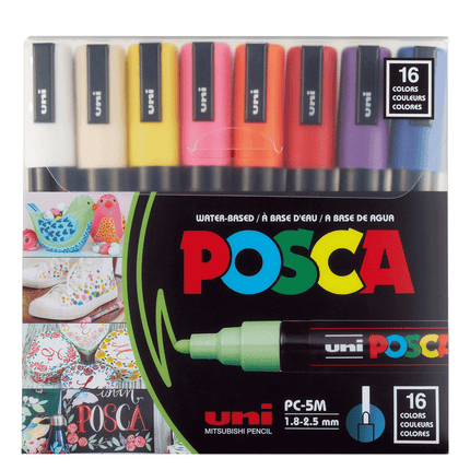 Paint Marker Set, PC-5M Medium - Basic (16 Colors)