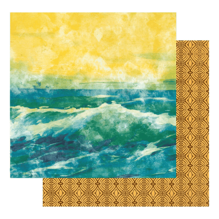 Sun drenched  Paper House double sided scrapbooking paper sold by RQC Supply Canada an arts and craft store located in Woodstock, Ontario