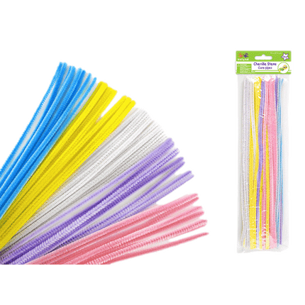 Chenille Stems aka Pipe Cleaners sold by RQC Supply Canada located in Woodstock, Ontario shown in Pastel Mix