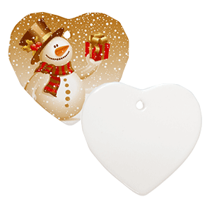 3" Heart Ornament With Hole  - Sublimation