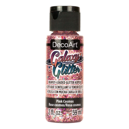 Pink Cosmos Galaxy Glitter Paint made by DecoArt sold by RQC Supply Canada