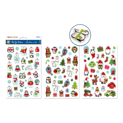 Holiday Stickers: 5.5" x 8.25" 3D Pop-Up Fun Style Sent at Random