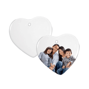 Ceramic Heart Sublimation Disc Christmas Ornaments sold by RQC Supply Canada