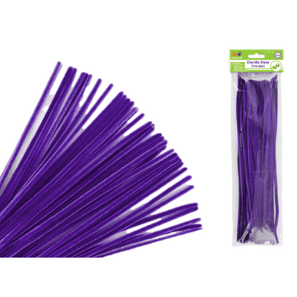 Chenille Stems aka Pipe Cleaners sold by RQC Supply Canada located in Woodstock, Ontario shown in Purple COlour