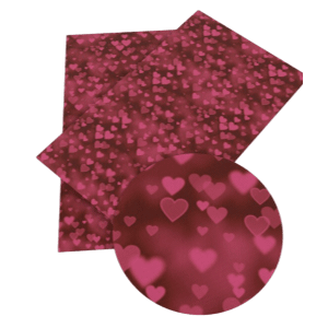 Two Tone Red Hearts Faux Leather Sheets - Faux Vinyl