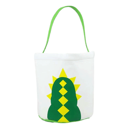 Easter Bags sold by RQC Supply Canada an arts and craft hobby store located in Woodstock, Ontario showing back of dinosaur bag