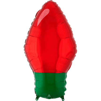 Christmas Lights Mylar Foil Balloons sold by RQC Supply Canada located in Woodstock, Ontario shown in red colour