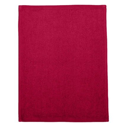 REd  Hemmed Fingertip Towels sold by RQC Supply Canada