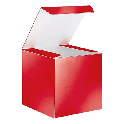 Red 4" x 4" or 5" x 5" Mug Box sold by RQC Supply Canada