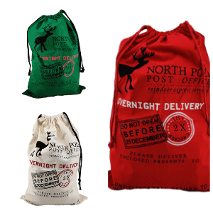 Santa Sack - Reindeer North Pole Post Office Overnight Delivery