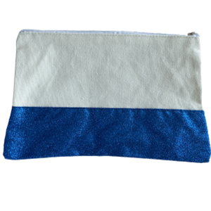 Royal Blue Glitter Cosmetic Bags, perfect for bridesmaid gifts sold by RQC Supply Canada