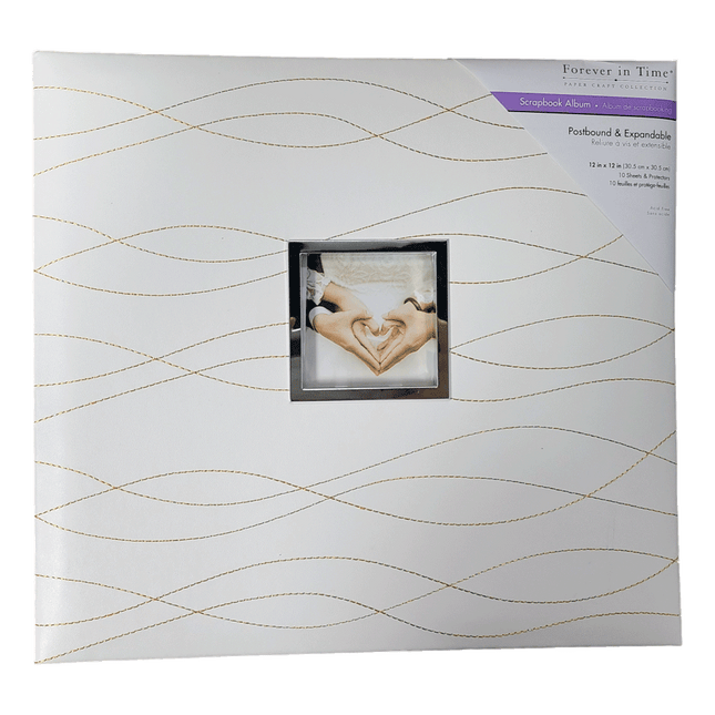 Scrapbook Album: 12"x12" PostBound 10shts&prot M) Gold Stitched. Sold by RQC Supply Canada.