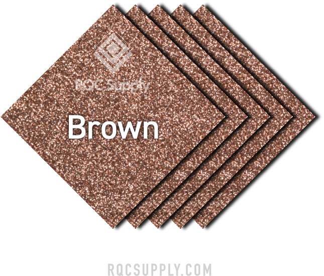 Siser 12" Glitter Heat Transfer Vinyl (HTV) - Iron on Vinyl, shown in Brown colour. Sold by RQC Supply Canada.