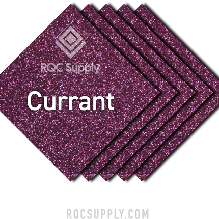 Siser 12" Glitter Heat Transfer Vinyl (HTV) - Iron on Vinyl, shown in Currant colour. Sold by RQC Supply Canada.