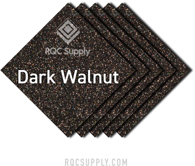 Siser 12" Glitter Heat Transfer Vinyl (HTV) - Iron on Vinyl, shown in Dark Walnut colour. Sold by RQC Supply Canada.