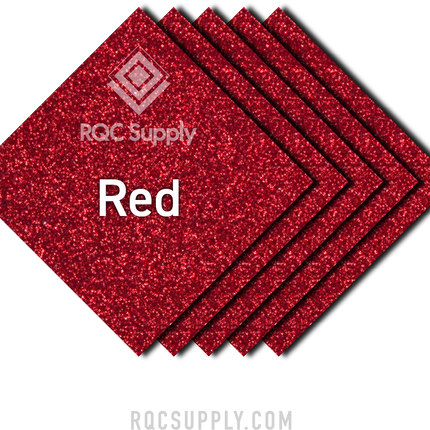 Siser 12" Glitter Heat Transfer Vinyl (HTV) - Iron on Vinyl, shown in Red colour. Sold by RQC Supply Canada.