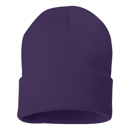 Purple 12" Sportsman Solid Knit Beanie sold by RQC Supply Canada