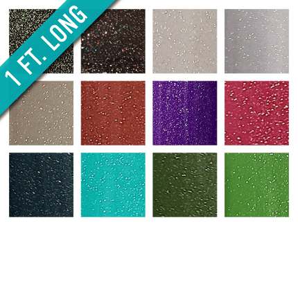 Styletech FX Vinyl Marine Grade Glitter - 1 Foot Length. Shown in all available colours, sold by RQC Supply Canada.