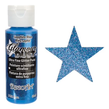 Sapphire Blue Glamour Dust Ultra Fine Glitter Paint made by DecoArt sold by RQC Supply Canada