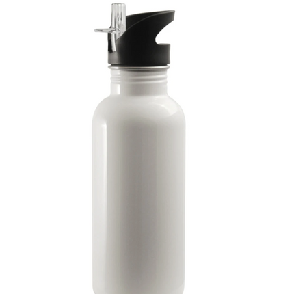 600 ml Water Bottle Straw Top White -Sublimation
