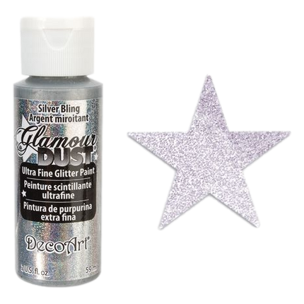 Silver Bling Glamour Dust Ultra Fine Glitter Paint made by DecoArt sold by RQC Supply Canada