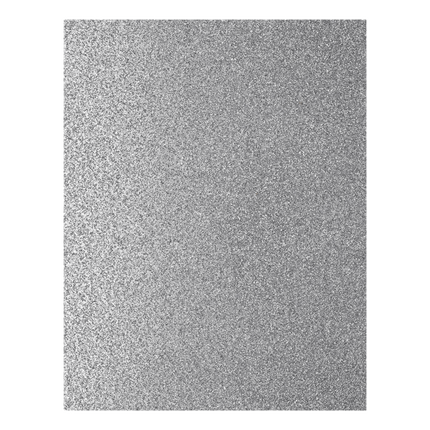 Get your Glitter Cardstock in 8.5" x 11" width now sold at RQC Supply Canada located in Woodstock, Ontario, showing silver glitter scrapbooking paper