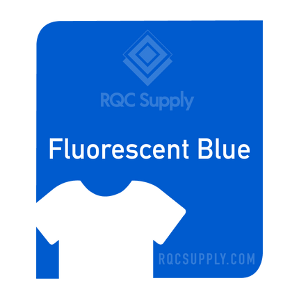 Siser 12" EasyWeed Heat Tansfer Vinyl (HTV). Fifteen foot length. Fluorescent Blue colour shown, sold by RQC Supply Canada.