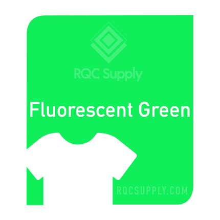 Siser 12" EasyWeed Heat Tansfer Vinyl (HTV). Fifteen foot length. Fluorescent Green colour shown, sold by RQC Supply Canada.