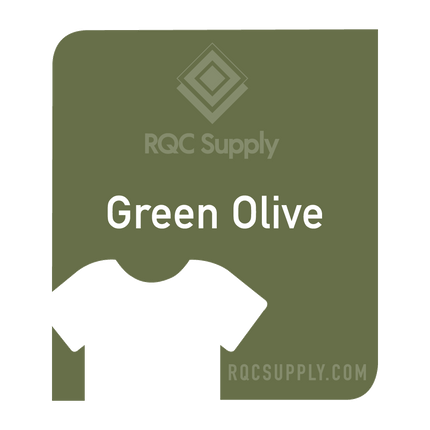 Siser 12" EasyWeed Heat Tansfer Vinyl (HTV). One hundred and fifty foot length. Green Olive colour shown, sold by RQC Supply Canada.